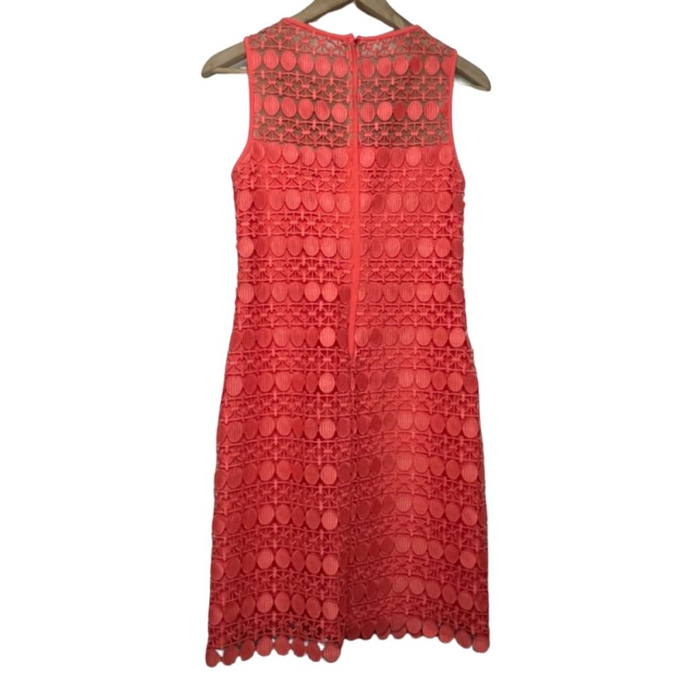 LAUREN RAPLH LAUREN | Sleeveless Coral Calla Lily Lace Mesh Dress | Size 0 - Picture 7 of 13